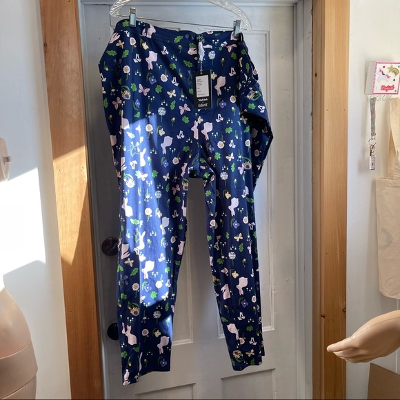 MODCLOTH x COLLECTIF Maddie Enchanted Meadow Trousers Navy Bunnies Spring 26 - Picture 8 of 9